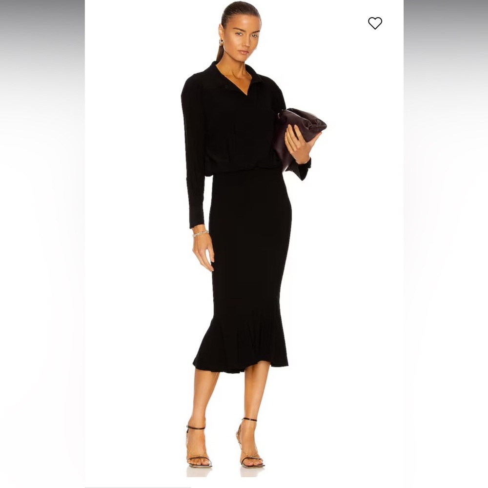 *EUC* Norma Kamali Boyfriend Shirt Fishtail Dress M